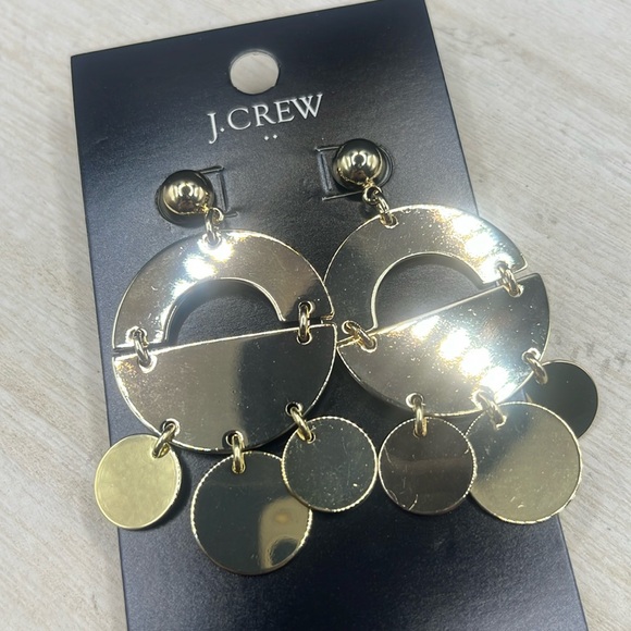 J. CREW Golden Mobile Drop earrings new on card - Picture 1 of 4